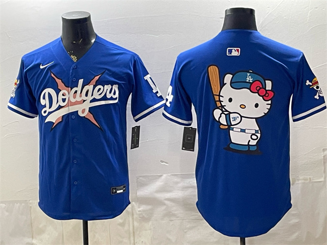 Men's Royal Los Angeles Dodgers x One Piece Team Big Logo Vapor Premier Limited Stitched Baseball Jersey